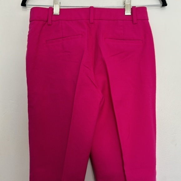 J. Crew 100% wool fuchsia trousers size 0 office business pants - Picture 3 of 5
